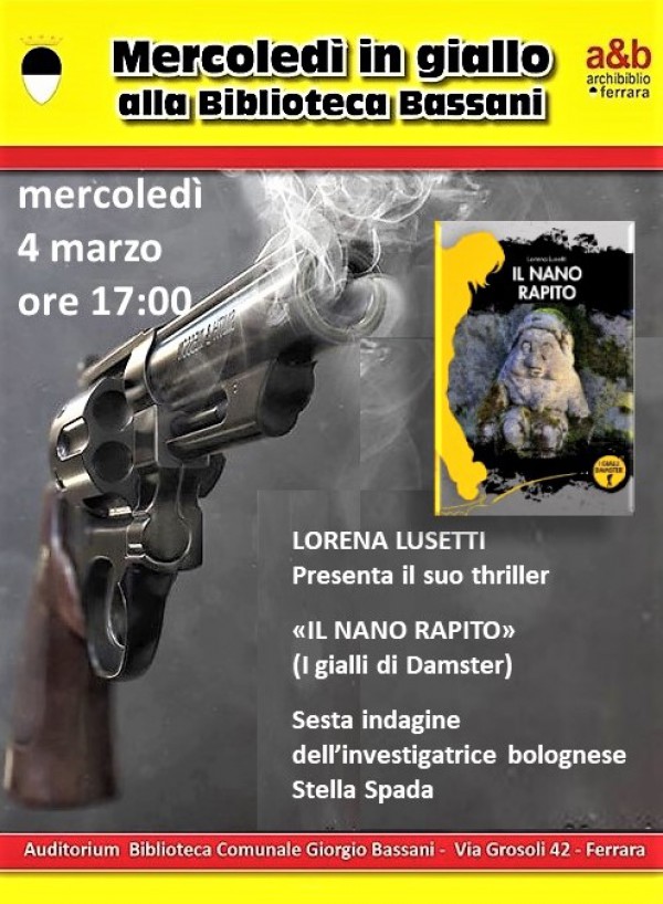 4 marzo 2020 Mercoledì in giallo alla Biblioteca Bassani di Ferrara